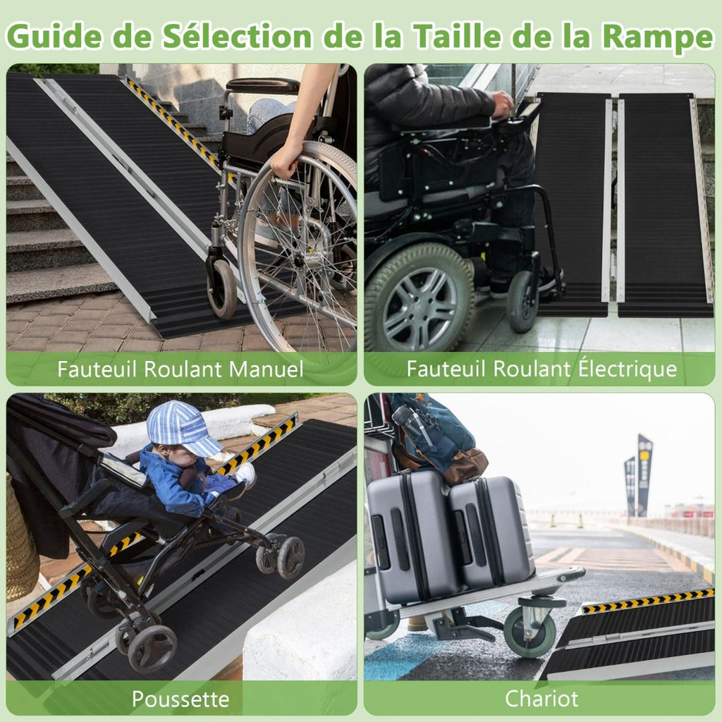 Rampe D’accès en Aluminium avec Plaque de Transition pour Maison 122L -