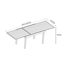 Load image into Gallery viewer, Table de jardin extensible en aluminium 12 places effet bois (200/320 x 100 cm) Murano Gris anthracite - Action-sport36 -