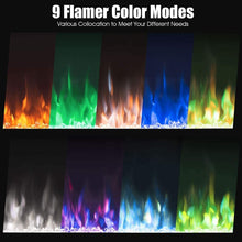 Load image into Gallery viewer, M.C.Haus Cheminée électrique avec écran Tactile et Panneau en Verre coloré pour Insert de Flamme - Chauffage Mural - Télécommande avec Cristal et bûches - 900/1800 W (102 cm, Noir)