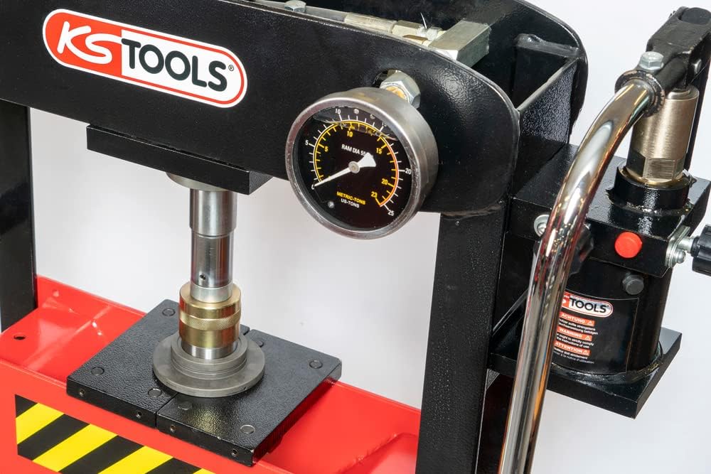 KS Tools - 160.0112 - Presse hydraulique d'établi - presse hydraulique 15 tonnes - Pompe hydraulique 2 vitesses