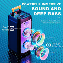 Load image into Gallery viewer, JYX Machine Karaoké pour Adultes, Enceinte Karaoké Bluetooth Portable avec 2 Microphones sans Fil, Party Box Idéale pour Les réunions de Famille/Le Camping en Plein Air