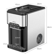 Load image into Gallery viewer, Machine à Glaçons 3 en 1 avec Distributeur d'Eau Froide/Chaude 20 kg en 24h Cube de Glace 6-13 min pour Maison Bureau Bar -