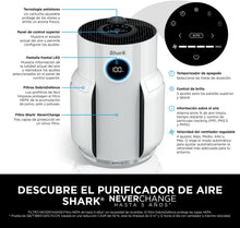 Load image into Gallery viewer, Shark NeverChange jusqu'à 5 ans Purificateur d'air, Filtre HEPA 5 ans, Couverture 60m², Capture 99,97% des Allergènes, Mode Automatique,Silencieux, Affichage LED, pour Maison et Chambre, Blanc HP150EU