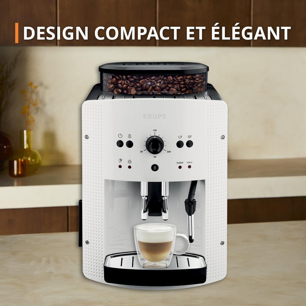 Machine  caf grain,1,7 L,2 tasses en simultan,Nettoyage automatique,Buse vapeur pour Cappuccino,Cafetire espresso,Essential noire YY8125FD,Noir -