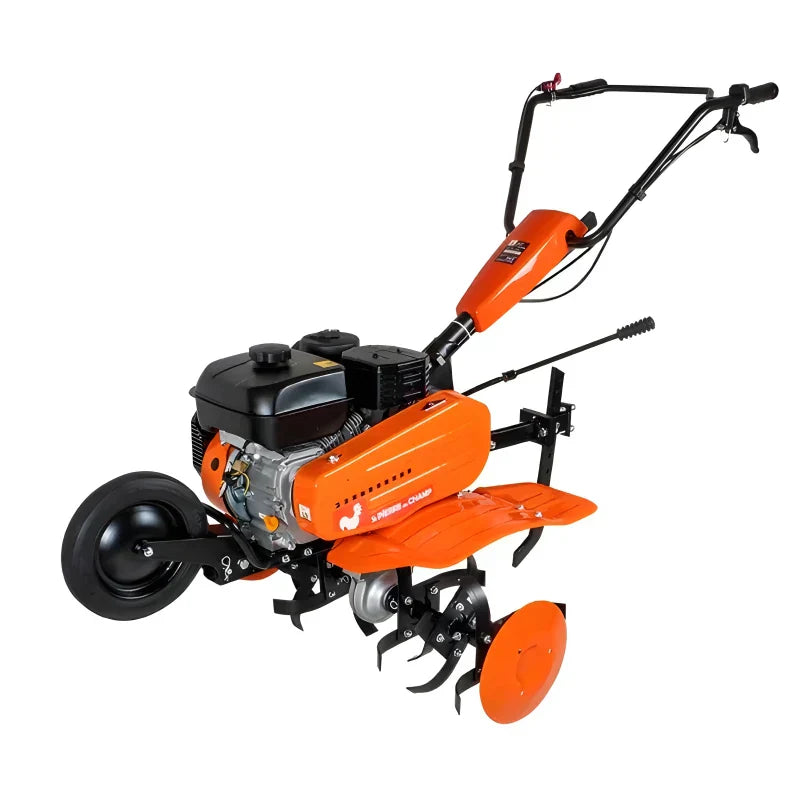 Motoculteur Thermique 212cc + 6 fraises + 2 roues + butteur -