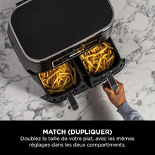 Load image into Gallery viewer, Foodi FlexDrawer Air Fryer,Dual Zone Avec Sparateur Amovible,Grand Tiroir de 10,4 L,7-en-1,Double Zone,Sans Huile,Pices Antiadhsives Compatibles Au Lave-Vaisselle,Noir AF500EU