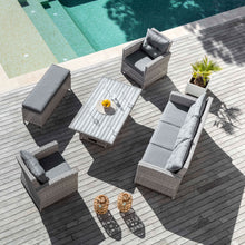 Load image into Gallery viewer, Table de jardin relevable en aluminium 7 places (145 x H51/72 cm) Tivoli Gris - Action-sport36 -