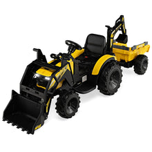 Load image into Gallery viewer, Tracteur Electrique 12 V pour Enfants 3-5 km/h Tlcommande MP3 USB Vert/Jaune -