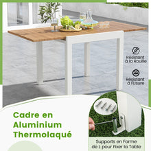Load image into Gallery viewer, Table de Jardin Extensible en Aluminium Ajustable de 80 à 160 CM Table à Manger Rectangulaire pour 4-6 Personnes Gris/Naturel -