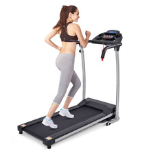 Load image into Gallery viewer, Tapis de Course lectrique Pliable avec cran et Moniteur de Frquence Cardiaque avec Vitesse de 1  10 km/h et 12 Programmes Noir -