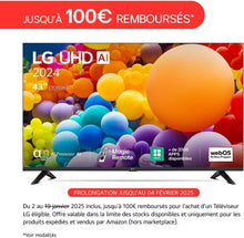 Load image into Gallery viewer, LG TV LED 2024 | 43UT73 | 43 Pouces | UHD | Processeur α5 gen 7 AI 4K Noir