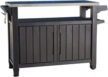 Load image into Gallery viewer, Desserte barbecue gris UNITY XL - 207 litres - 134 x 51.7 x 89.6 cm