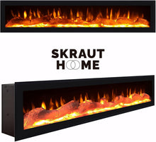 Load image into Gallery viewer, Skraut Home | Ensemble Meuble TV | Meuble Salon Complet | 310x186x35cm | pour Les TV jusqu'à 65" | Cheminée électrique | Style Moderne | Chêne et Noir