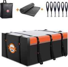 Load image into Gallery viewer, Sailnovo Coffre de Toit Souple de 0,6 m³ avec Tapis antidérapant + 6 Crochets de Porte, Sac de Toit imperméable en PVC pour Voiture avec/sans Porte-Bagages, Noir