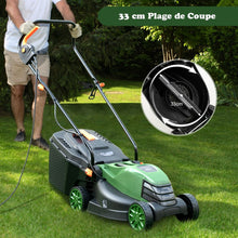 Load image into Gallery viewer, Tondeuse à Gazon Électrique Filaire 1500 W 4015 TR/Min Boîte de Collecte 35 L 3 Hauteur Réglables 25-65 MM Largeur de Coupe 34 CM Vert -