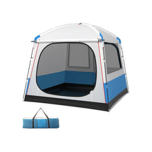Load image into Gallery viewer, Tente de Camping pour 5 Personnes Tente D么me tanche avec Porte et Fen锚tres en Maille Sac de Transport 248x248x230cm Bleu + Blanc -