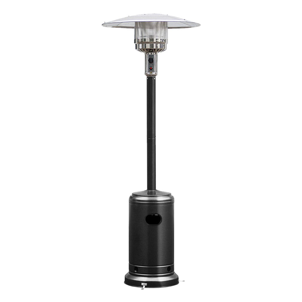 Parasol Chauffage Extrieur  Gaz 13KW Rflecteur 82cm avec Dispositif de Anti-basculement Tube 2 Roues Fluide 220cm Noir -