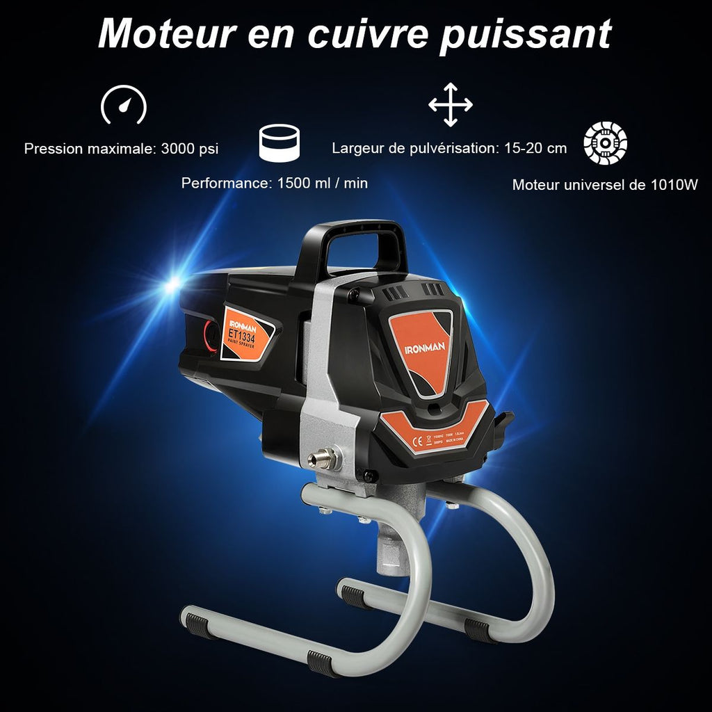 Systeme de Pulverisation de Peinture  Haute Pression 3000PSI Fonctionnement en Courant fort 1,5 L/min -