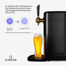 Load image into Gallery viewer, Klarstein FrostBrew Tireuse à Bière - Système de Pression CO₂ Fûts 5L Refroidissement Thermoélectrique 3-12°C Levier de Tirage Noir/Or
