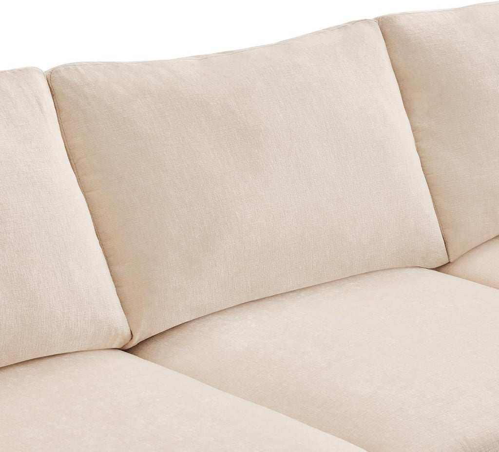 Seyakany Canapé d'angle Convertible,canapé Convertible 4 Places,en Tissu Chenille avec Repose-Pieds Amovible,canapé Quatre Places en L en U,adapté à la Maison,au Salon,à l'appartement