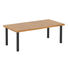 Load image into Gallery viewer, Table de Jardin 200 CM pour 8 Personnes Table Exterieur en Bois d’Acacia avec Trou de Parasol Dia.5 CM Design Latte Pieds en Métal -