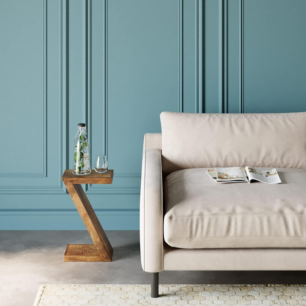 Kare Design Table d'Appoint Z Authentico, Marron, Bois Massif, Table de Salon, Meuble, Deco Intérieur, Décoration Chambre, Salon, Maison, 55x30x20 cm (H/L/P)