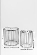 Load image into Gallery viewer, Kare Design Tables d'Appoint Wire, Noir, Rond, Acier, Verre, Diamètre 39 / 27 cm,Table Basse Salon Lot de 2, Table de Salon, Meuble, Deco Intérieur, Decoration Chambre, Maison