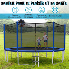 Load image into Gallery viewer, Trampoline d'Extrieur 脴366 cm Trampoline avec Panier de Basket Filet de Protection Trampoline pour Enfants et Adultes -