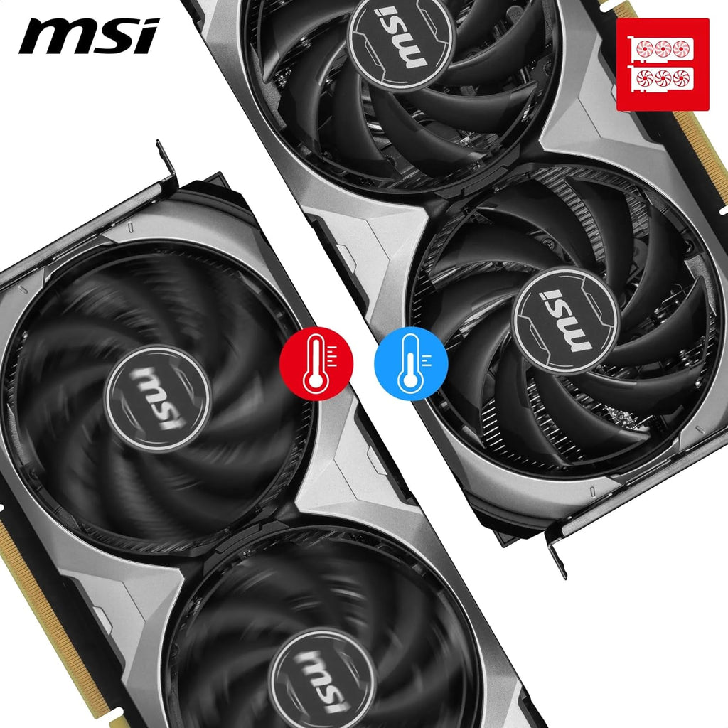 MSI GeForce RTX 4060 Ti Ventus 3X E 8G OC Carte Graphique - 8 Go GDDR6 (18 GB/s 128-bit) PCIe 4.0-3 x Ventilateurs TORX 4.0 - HDMI 2.1a DisplayPort 1.4a