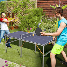 Load image into Gallery viewer, Table de Ping-Pong Pliable Peu Encombrante avec Filet Tennis de Table avec 2 Raquettes 3 Balle Pieds Réglables 180 x 90 x 76 cm -