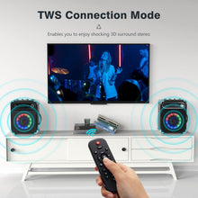 Load image into Gallery viewer, JYX Machine de Karaoké, avec 3 Microphones sans Fil et lumières DJ, Bluetooth Speaker pour Les réunions de Famille/Le Camping en Plein air/la fête sur la Plage
