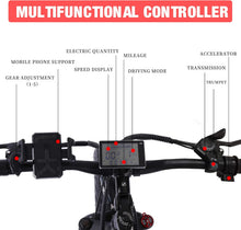 Load image into Gallery viewer, ride66 Vélo électrique VTT pour Homme Adulte,26 Pouces 21Ah Batterie au Lithium Shimano 7 Vitesses,Vélo Homme Fat Bike Noir XL -
