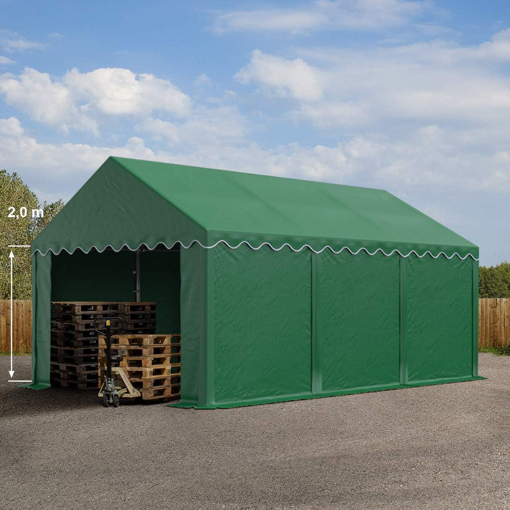 TOOLPORT Tente de Stockage 4x6 m abri bâche PVC 700 N imperméable Vert foncé