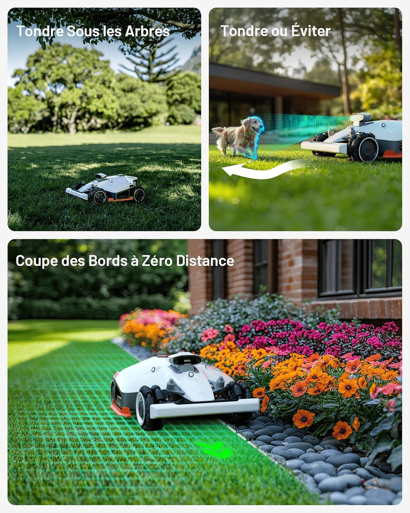 MAMMOTION LUBA 2 AWD 3000X Robot Tondeuse sans Fil Périphérique, NetRTK+Vision, Aucune Antenne RTK Requise, Recommandé 3000m², Pentes à 80%, Hauteur de Coupe 25-70 mm,avec Module 4G