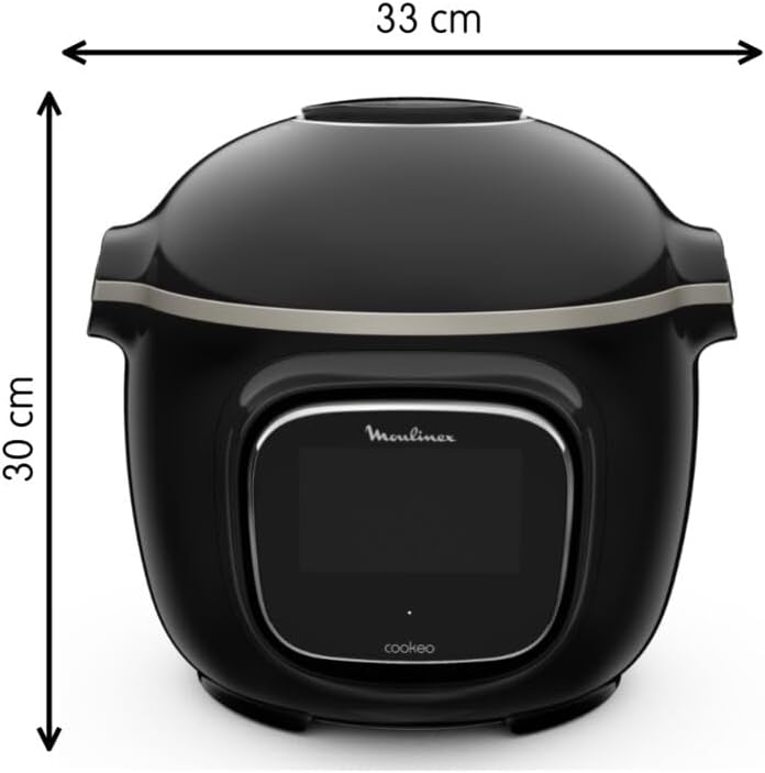 Moulinex Cookeo Touch Wifi Multicuiseur intelligent, Cuve 6 L, Haute pression, Guide pas à pas, 250 recettes intégrées, Application Moulinex CE902800, Noir