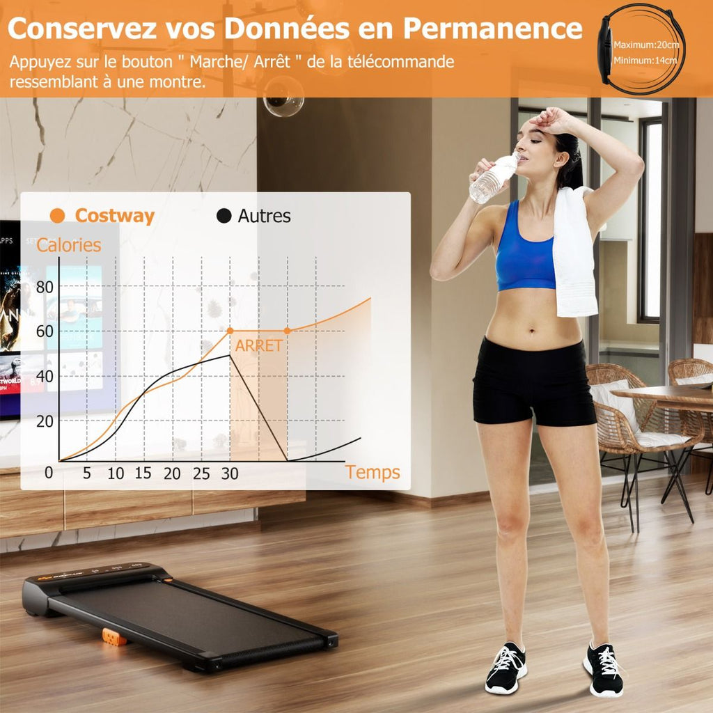 Tapis de Course et de Marche avec 12 Programmes Prdfinis Tlcommande et cran Tactile Led Machine de Jogging et de Marche Capacit 120 Kg Noir -