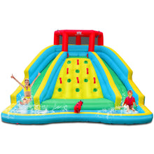 Load image into Gallery viewer, Toboggan Aquatique Gonflable 5 en 1 avec Pataugeoire Aire de Jeux Gonflable en Oxford avec Mur d'Escalade Charge 150kg pour 3-10 Ans (sans Souffleur) -