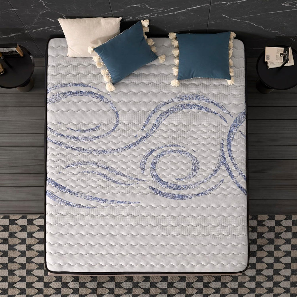 NATURALEX - Matelas PerfectSleep 140x190 cm - 30 cm - Soutien Mousse à mémoire de Forme - Accueil Blue Latex - Confort Ferme - Respirant - 7 Zones - Réversible - Haute Densité - Fabriqué en Europe