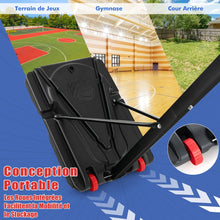 Load image into Gallery viewer, Panier de Basketball sur Pieds avec Hauteur Réglable 1,55-3,1m Support de Basketball avec Panneau Arrière en PE pour Enfants et Jaunes -