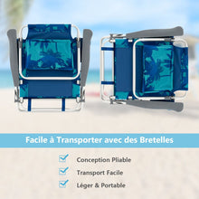 Load image into Gallery viewer, Lot de 2 Chaises de Camping Plage Pliante Table Enroulable en Aluminium Appui-tête Dossier Réglable à 5 Positions 6 Couleurs au Choix -