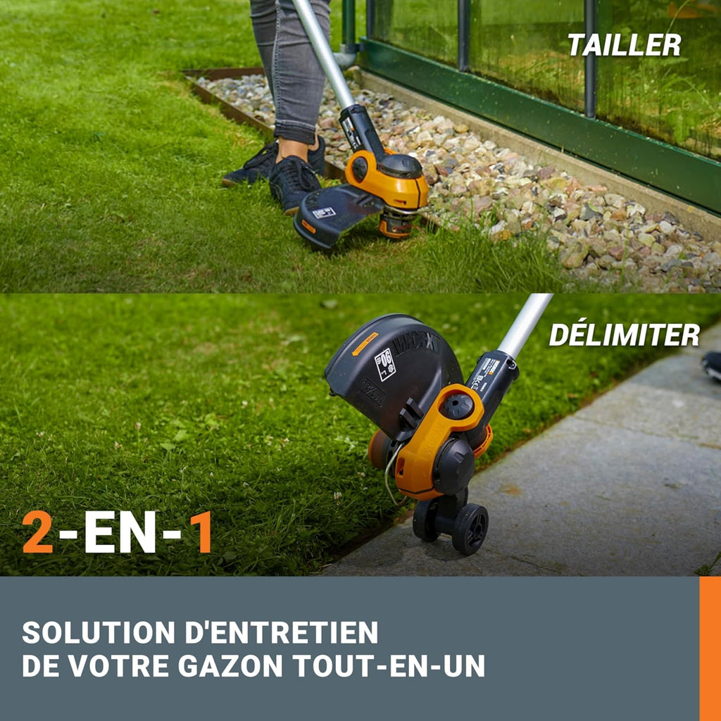 Pack Pro+ Tondeuse à Gazon 40V 460m² + Coupe-Bordures 20V + 2 Batteries 4Ah et 1 Batterie 2Ah + Chargeur Double et Chargeur Simple (Idéal pour l'Entretien du Jardin)
