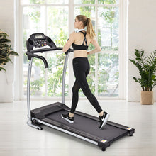 Load image into Gallery viewer, Tapis de Course lectrique Pliable avec cran et Moniteur de Frquence Cardiaque avec Vitesse de 1  10 km/h et 12 Programmes Noir -