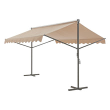 Load image into Gallery viewer, Store banne autoportant à double pente 400 x 300 x 260 cm sable 03_0008295 -