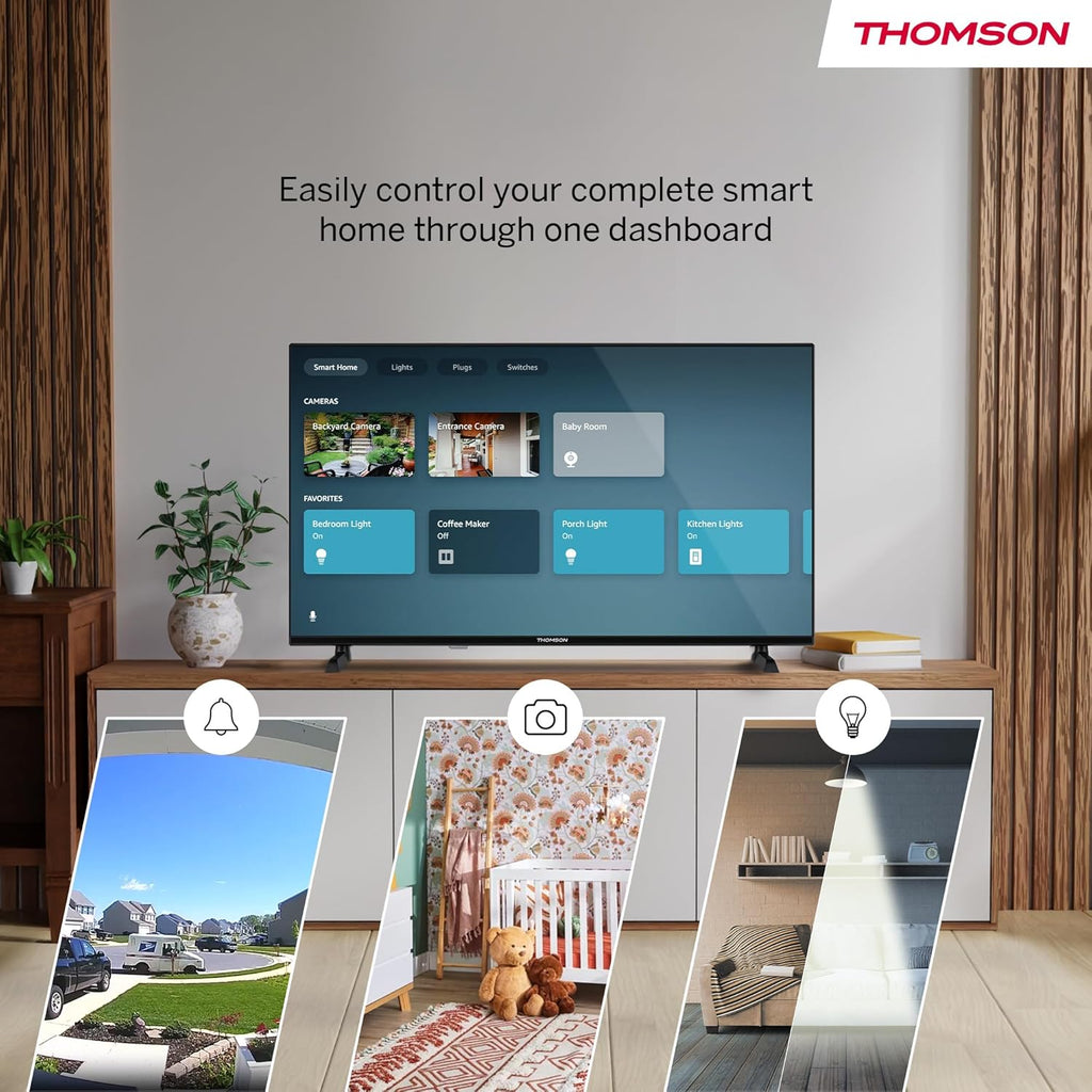 THOMSON 32 Pouces (82 cm) HD LED Fire TV mit Alexa-Sprachsteuerung AirPlay Triple Tuner(Câble-Satellite-Antenne) Bluetooth 5.0 HDMI USB-Anschlüsse AV in CI USB – 32HF2S34