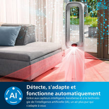 Load image into Gallery viewer, Philips Air Performer 2-en-1 : Purificateur &amp; Ventilateur Rafraîchisseur – Nettoie 70m², Élimine 99,97% des Allergènes et Polluants. Filtre HEPA, Capteurs Intelligents, Alexa, Application (AMF765/10)