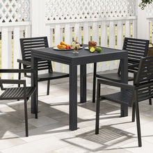 Load image into Gallery viewer, Table de Jardin Extensible en Aluminium Ajustable de 80  160 CM Table  Manger Extrieure Plateau  Lattes pour 4-6 Personnes Gris Fonc -