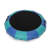 Load image into Gallery viewer, Trampoline Aquatique Gonflable Dia.457cm Capacité de 150kg avec Kit de Réparation Echelle et Gonfleur Electrique 500w Bleu -