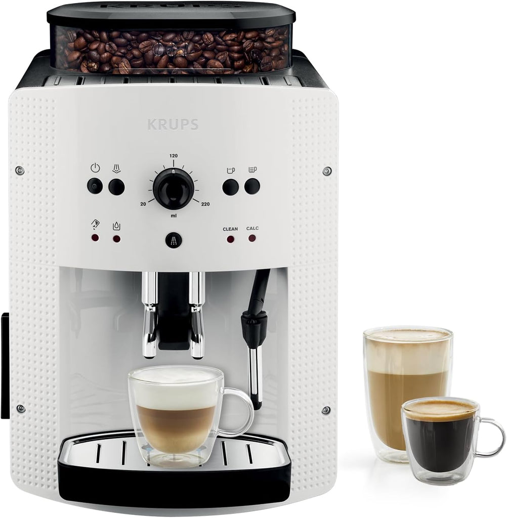 Machine à café grain,1,7 L,2 tasses en simultané,Nettoyage automatique,Buse vapeur pour Cappuccino,Cafetière espresso,Essential noire YY8125FD,Noir -