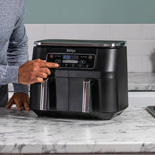 Load image into Gallery viewer, Foodi FlexDrawer Air Fryer,Dual Zone Avec Sparateur Amovible,Grand Tiroir de 10,4 L,7-en-1,Double Zone,Sans Huile,Pices Antiadhsives Compatibles Au Lave-Vaisselle,Noir AF500EU