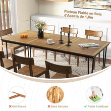 Load image into Gallery viewer, Table pour Jardin de 200 Cm Table d'extérieur pour 8 Personnes avec Trou pour Parasol de 5 Cm Pieds en Métal et Repose-pied Réglables -